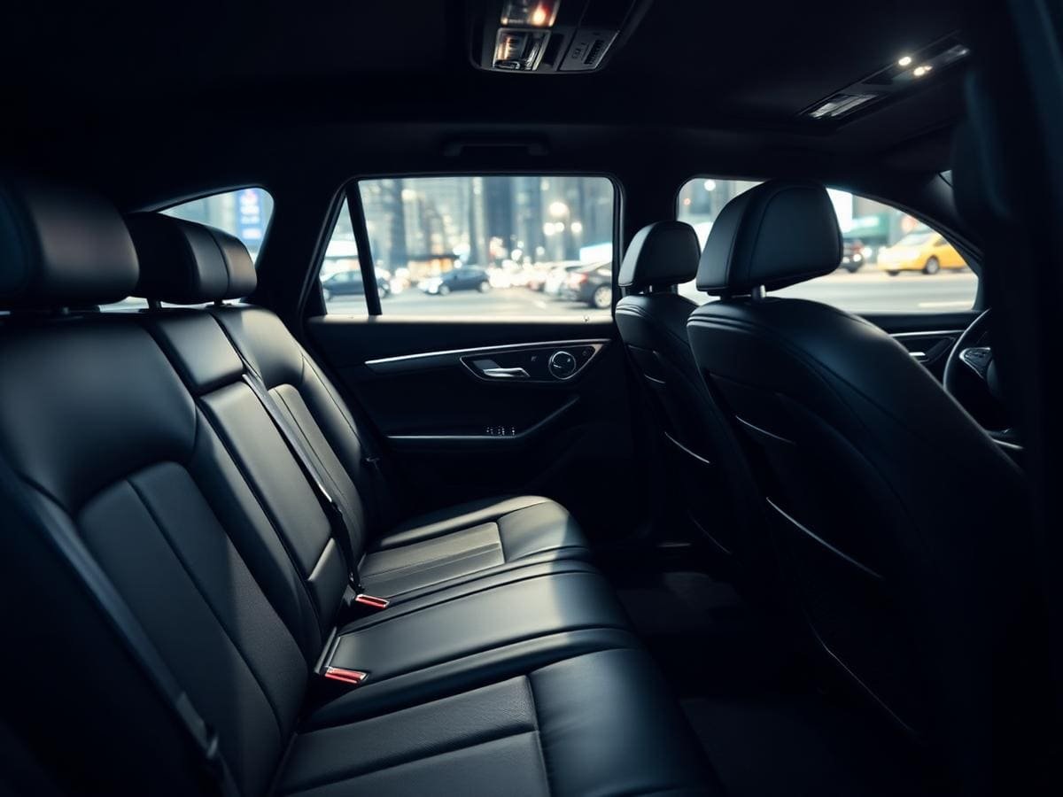 Blick in den Innenraum eines Taxis von Ulmer City Taxi